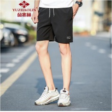 俞兆林（YUZHAOLIN）休闲短裤 男士时尚潮流简约纯色五分短裤525黑色L